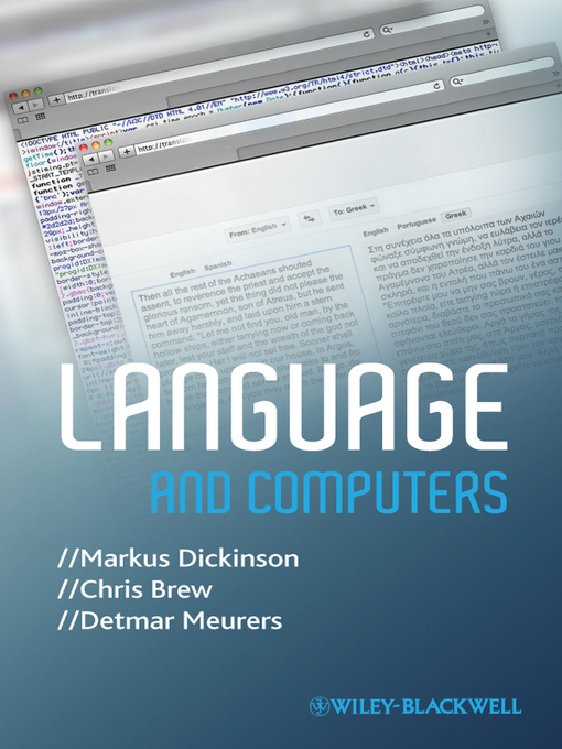 Title details for Language and Computers by Markus Dickinson - Available